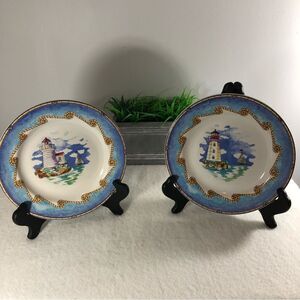 Fitz and Floyd Omnibus set of 2 plates